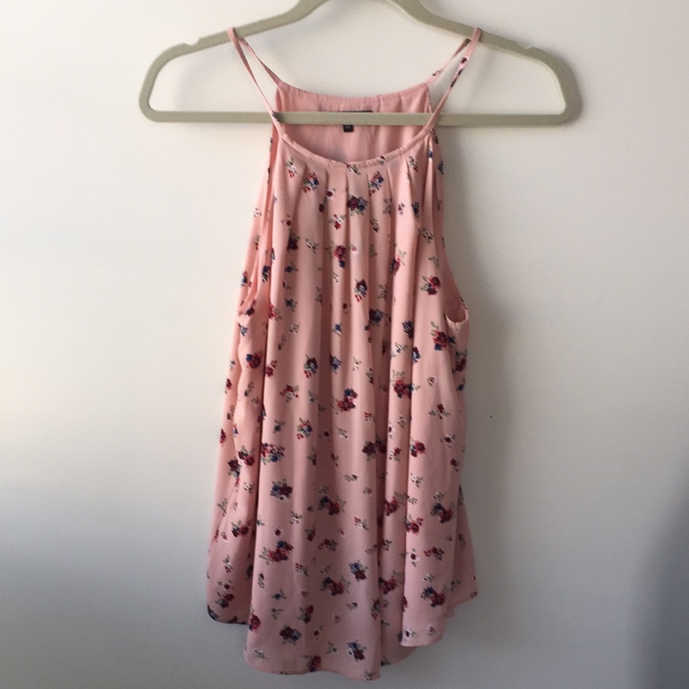 RW & Co. Pink Floral Halter Top - Size Large